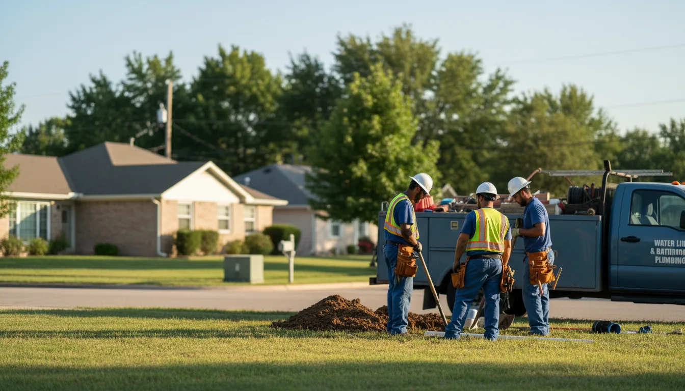 Residential water line and bathroom plumbing service in Foristell, MO